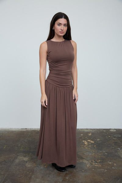 Halston Dress-Brown - Uforia Muse 