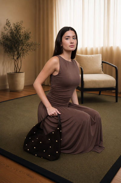 Halston Dress-Brown - Uforia Muse 