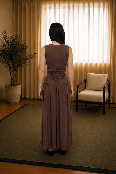 Halston Dress-Brown - Uforia Muse 