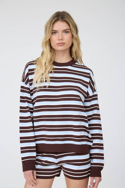 Cali Multi Stripe Long Sleeve Knit Top