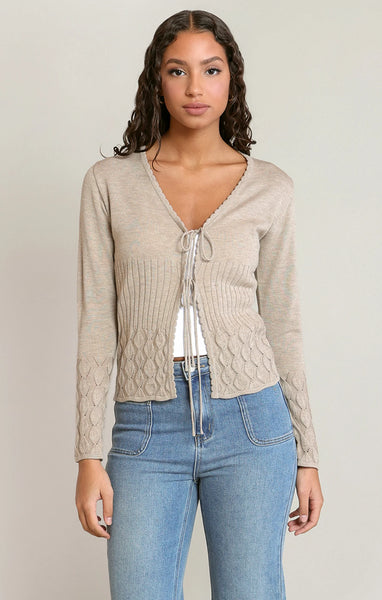 Annika Front Tie Cardigan- Dex