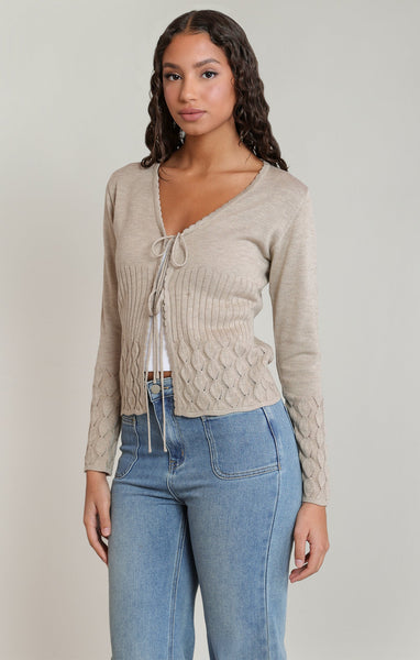 Annika Front Tie Cardigan- Dex