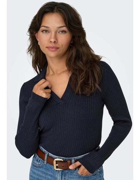 Kaya Knit Polo- Navy