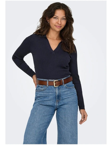 Kaya Knit Polo- Navy