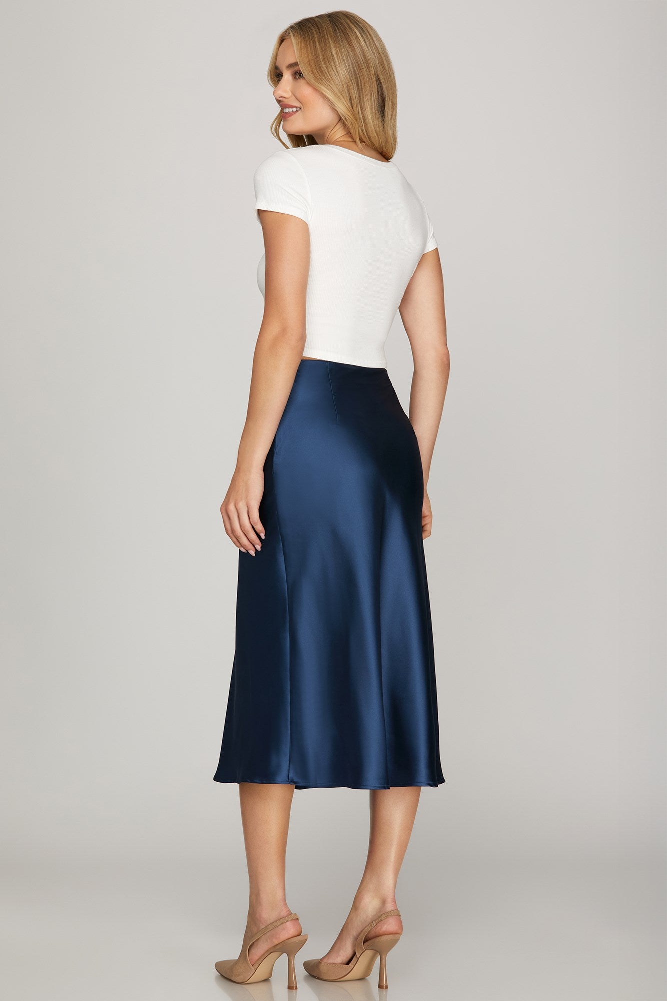 Enchantment Midi Skirt-Navy