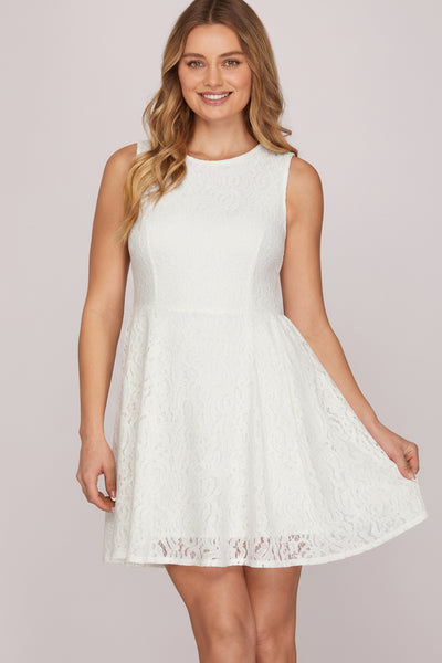 Nova Lace Dress-White - Uforia Muse 