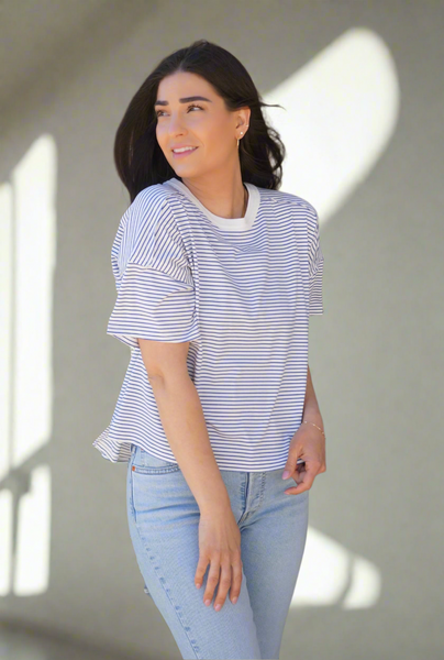 Mazzy Striped Tee- Shop Teach - Uforia Muse 