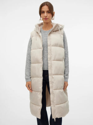Liganne Puff Vest-Stone-Vero Moda
