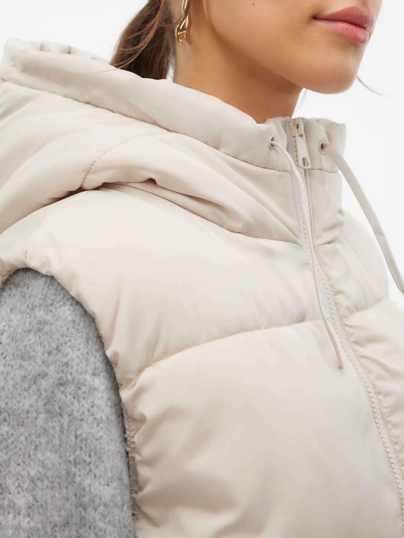 Liganne Puff Vest-Stone-Vero Moda