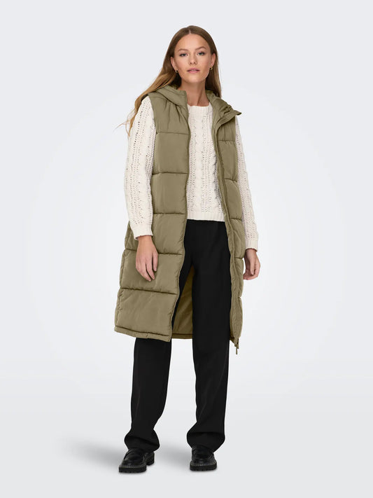 Alina Long Puff Vest- Only