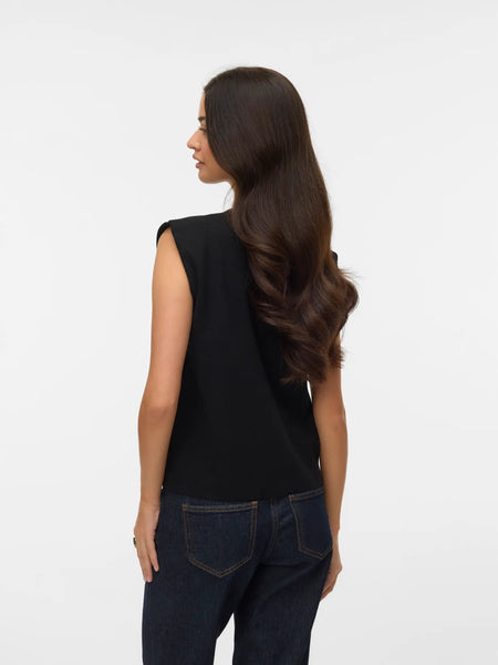 G Button Knit Vest- Black or Cream- Vero Moda - Uforia Muse 