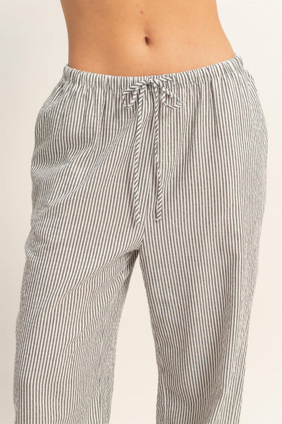 Pinstriped Drawstring Pant