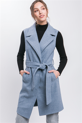 Kimmie Belted Vest- Grey