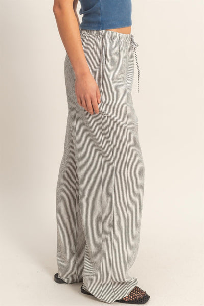Pinstriped Drawstring Pant