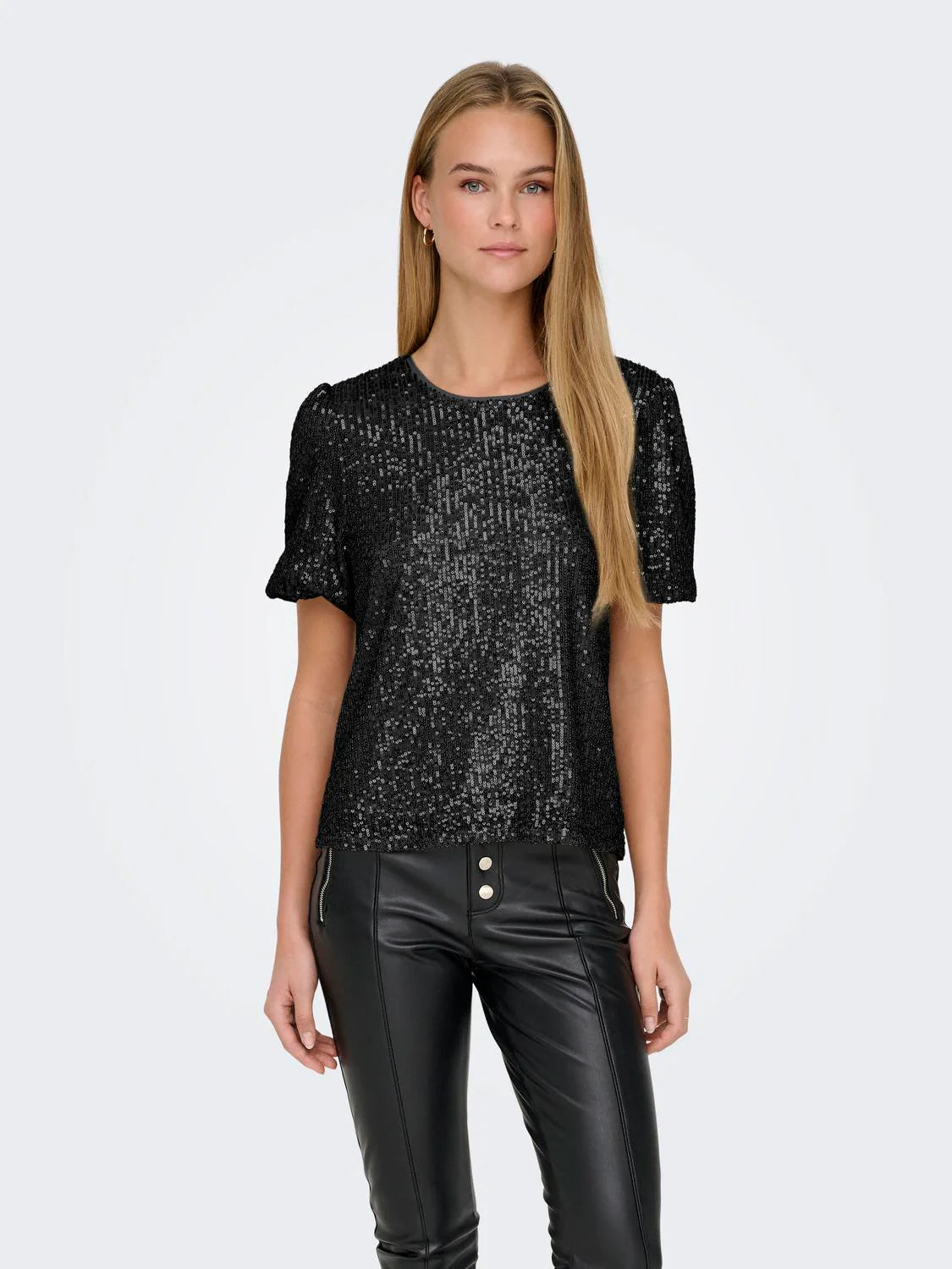 Lana Sequin Top-Blk-Only