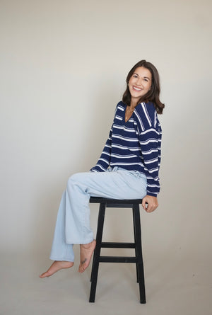 Tucker Stripe Sweater- Gentle Fawn