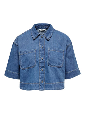 Cleo Crop Denim Shirt-Only