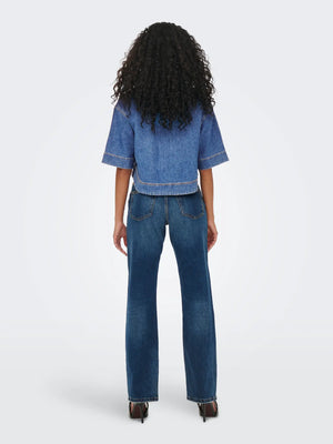 Cleo Crop Denim Shirt-Only