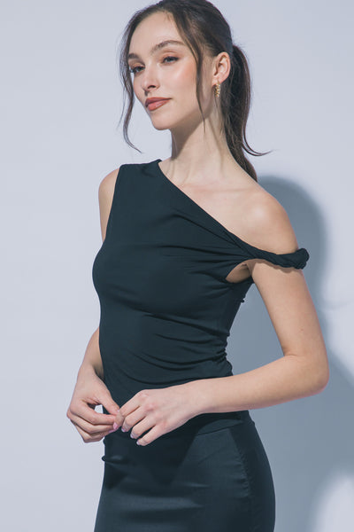 Becca Asymmetric Top-Black - Uforia Muse 