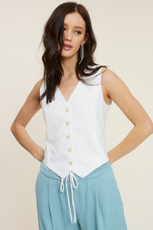 Pretty Garden Vest- White