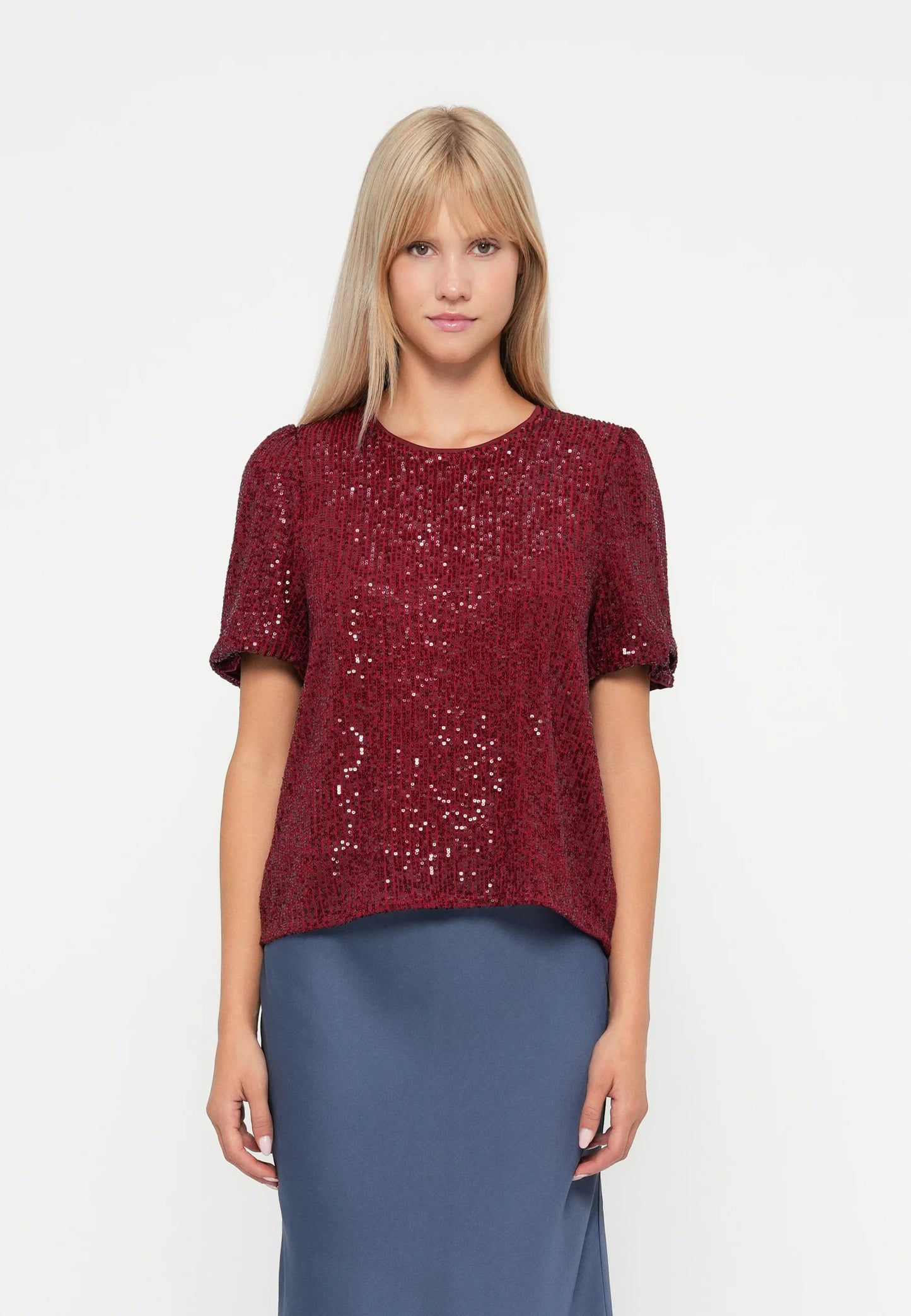 Lana Sequin Top-Wine-Only