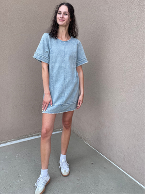 Oversize Denim Shift Dress