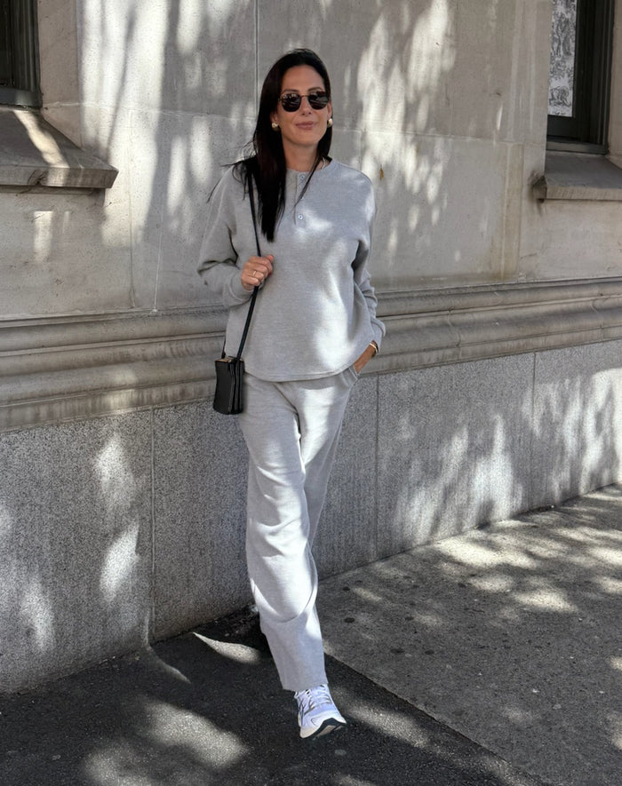 Waffle Wide Pant-Brunette The Label