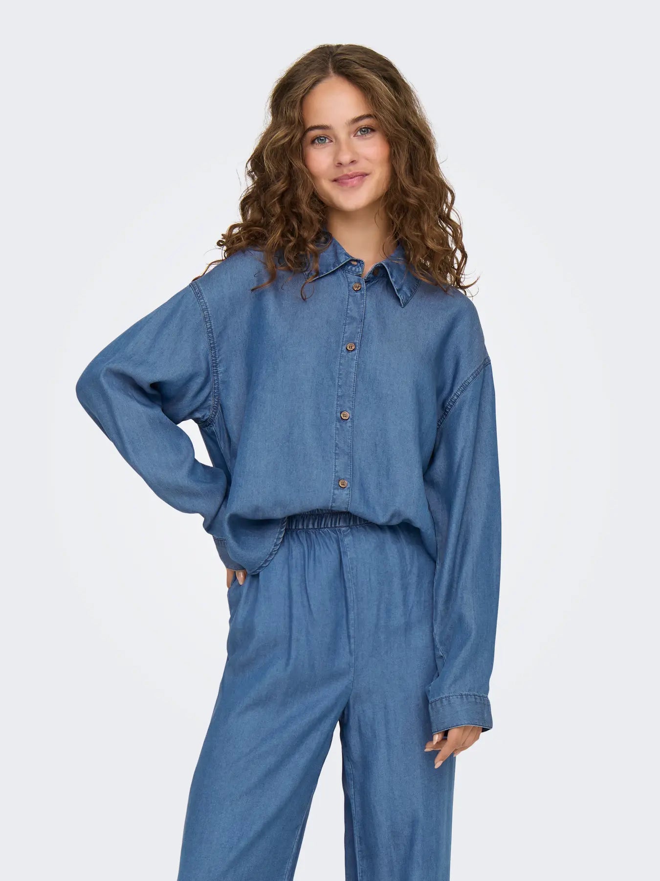 Charis Shirt-Med Blue- Only