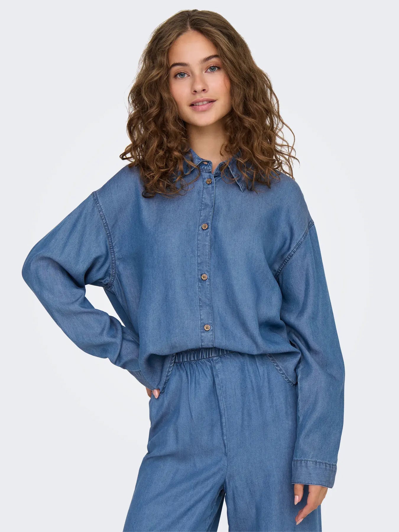 Charis Shirt-Med Blue- Only