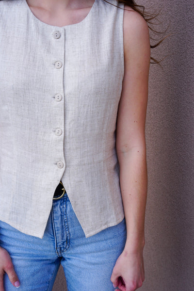 Leilani Vest Top-Nat-Noisy May - Uforia Muse 