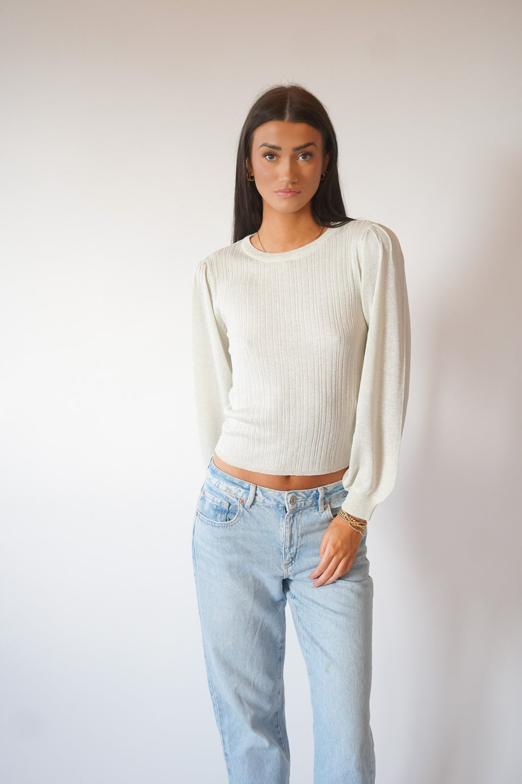 Talia Shimmer Pullover-Birch-Vero Moda