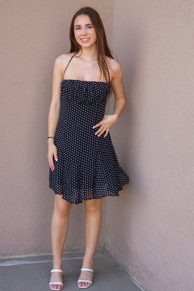 Polka-dot Halter Dress- Red or Black! - Uforia Muse 