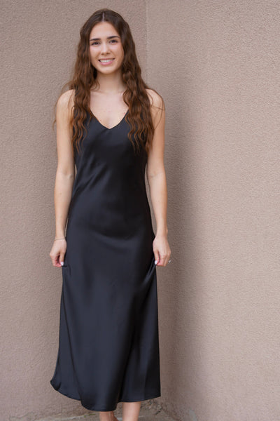 Kelly Slip Dress-Black - Uforia Muse 