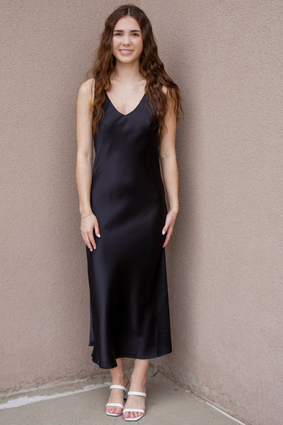 Kelly Slip Dress-Black - Uforia Muse 