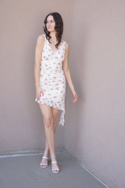 Sabine Ruffle Dress-Mink Pink - Uforia Muse 