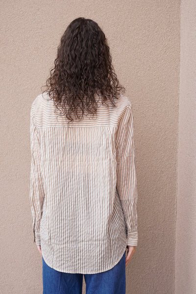 Striped Boyfriend Shirt - Uforia Muse 