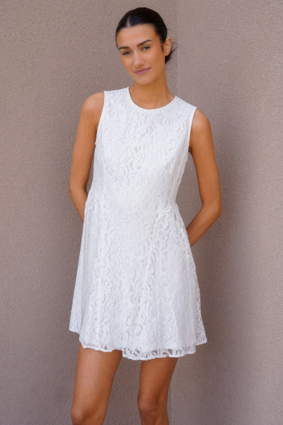 Nova Lace Dress-White - Uforia Muse 