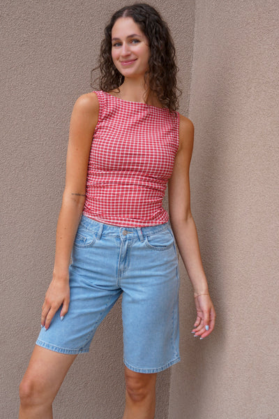 Sunset Avenue Plaid Top - Uforia Muse 