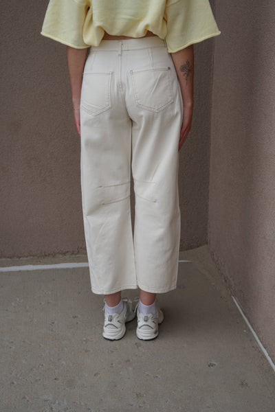 Soho Ecru Cropped Barrel Pant