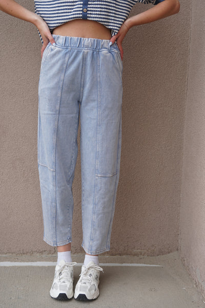 Metro Acid Washed Knit Denim Jogger
