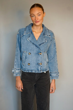 Denim Crop Trench - Dex