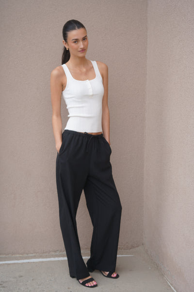 Bree Square-neck Knit Tank-Cream-Only