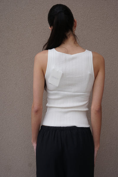 Bree Square-neck Knit Tank-Cream-Only