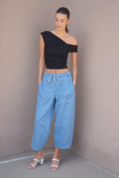 Walters Barrel Pant- Medium Wash - Uforia Muse 