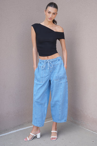 Walters Barrel Pant- Medium Wash - Uforia Muse 