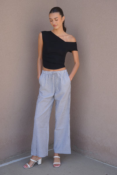 Pinstriped Drawstring Pant