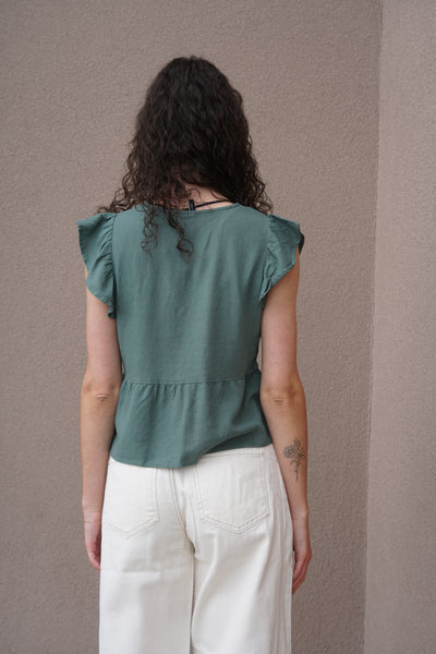 Mylo Button Front Blouse-Ivy-Vero Moda