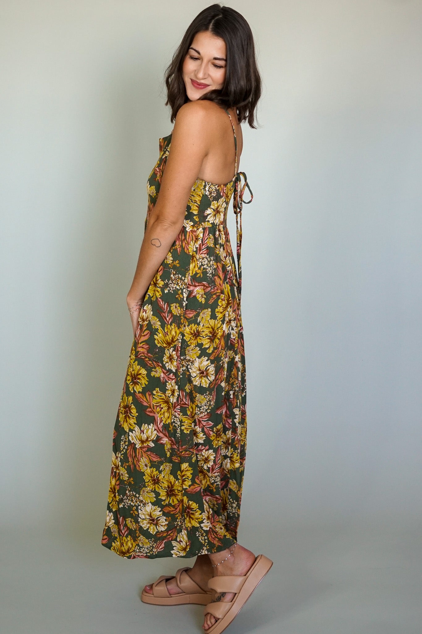 Floral Tie Back Dress - Dex