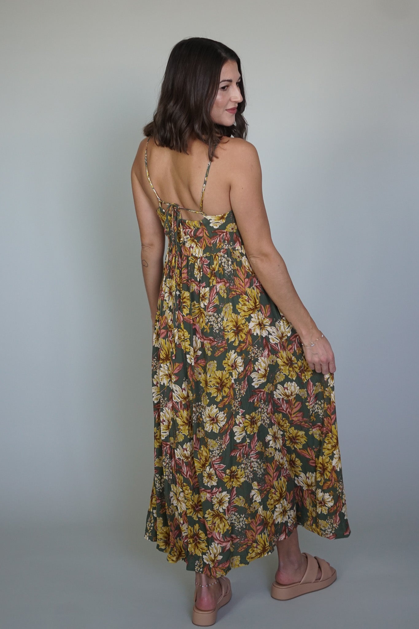 Floral Tie Back Dress - Dex