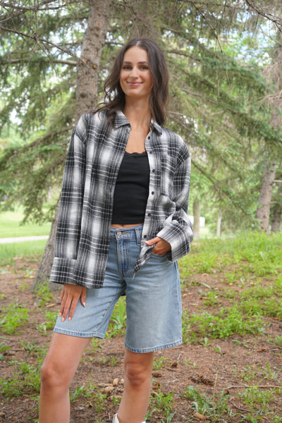 Zoe Plaid Shirt- Noisy May - Uforia Muse 